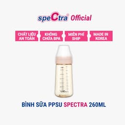 Thumbnail Bình sữa PPSU cổ rộng Spectra 260ml kèm núm ti size M/L/XL HÀN QUỐC 1