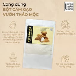 Thumbnail Bột cám gạo Vườn Thảo Mộc nguyên chất 100% Organic,dưỡng trắng da mặt và body, chống lão hóa mờ thâm 3
