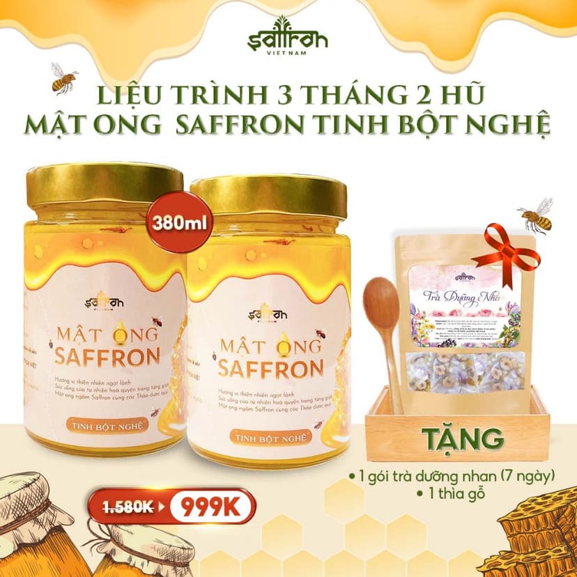 Ảnh Mật ong saffron tinh bột nghệ hũ 380ml 4