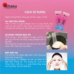 Thumbnail Bột Collagen Kihasu 100% Tinh Khiết Dưỡng Trắng Da, Chống Lão Hóa, Tăng Độ Đàn Hồi, Hỗ Trợ Xương Khớp, Hương Vị Dễ Uống 4