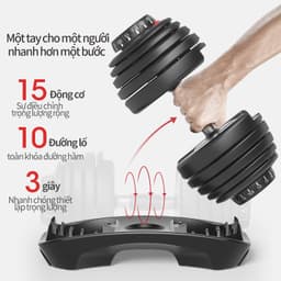Thumbnail OneTwoFit Bộ tạ điều chỉnh Dumbell 24kg tạ đơn Trọng lượng 15 điều chỉnh bánh răng Có khay 4