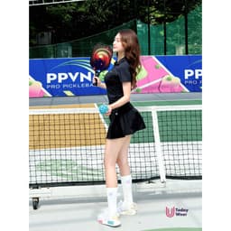 Thumbnail Set bộ đồ thể thao nữ áo Lia Top đen mix chân váy Elly Skirt đen Today U Wear cầu lông tennis pickleball bóng bàn 2