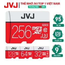 Thumbnail Thẻ nhớ 256Gb 128Gb 64Gb 32Gb JVJ PRO Chuẩn U3 Class 10–chuyên cho CAMERA, Điện thoại, Máy ảnh- BẢO HÀNH 9 năm 1 đổi 1 1