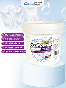 Thumbnail Bột Tẩy Trắng Quần Áo Thần Thánh 1100gr Mifan - Làm sạch vải ố vàng, vết bẩn khó giặt - An toàn, không phai màu 1