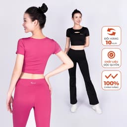 Thumbnail Yowin Bộ Tập Yoga Gym Nữ YW24-N01-F503 Áo Croptop Kèm Đệm Rời & Quần Ống Loe Co Giãn 1