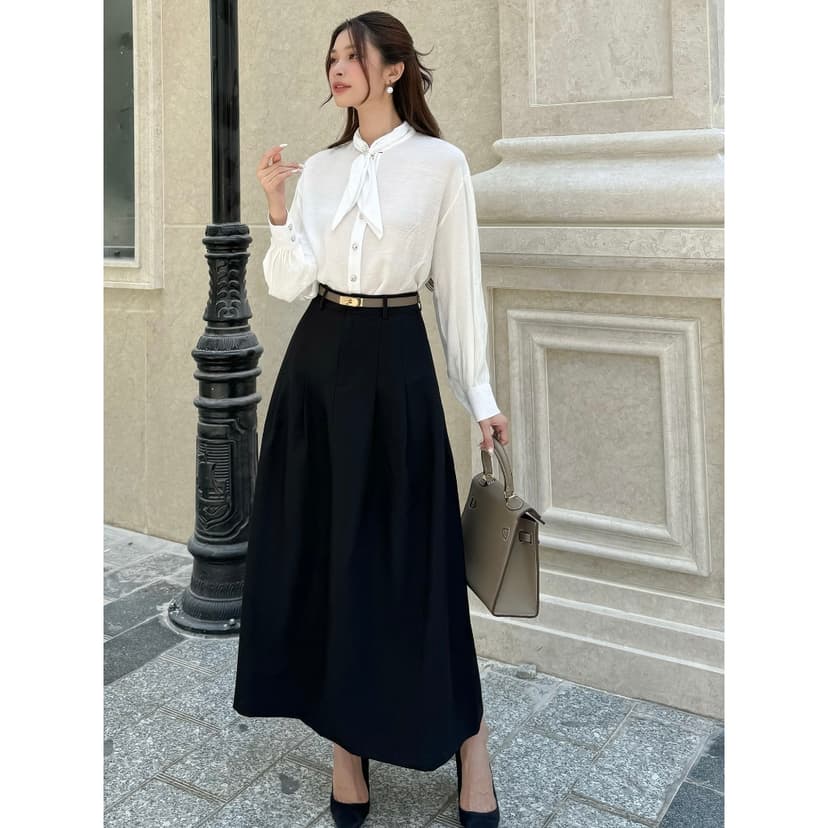 Ảnh BBSTORE'S Chân Váy Công Sở Xếp Ly Lưng Cao Có Đỉa - V1924 2