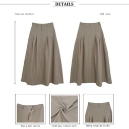 Thumbnail BBSTORE'S Chân Váy Công Sở Xếp Ly Lưng Cao Có Đỉa - V1924 3