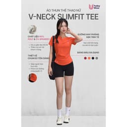 Thumbnail Áo tập gym yoga nữ Slimfit Tee cổ V ngắn tay chất liệu co giãn thấm hút mồ hôi Today U Wear 2