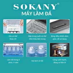 Thumbnail Máy làm đá viên siêu tốc cho gia đình SOKANY SK-03038 làm đá nhanh chỉ từ 6-9 phút 2