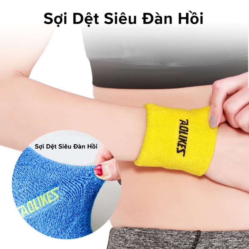 Ảnh Băng Đeo Cổ Tay Chặn Lau Mồ Hôi Thể Thao 8cm Hãng Aolikes Tập Tennis Tập Cầu Lông Bóng Đá Bóng Bàn AL0235 2