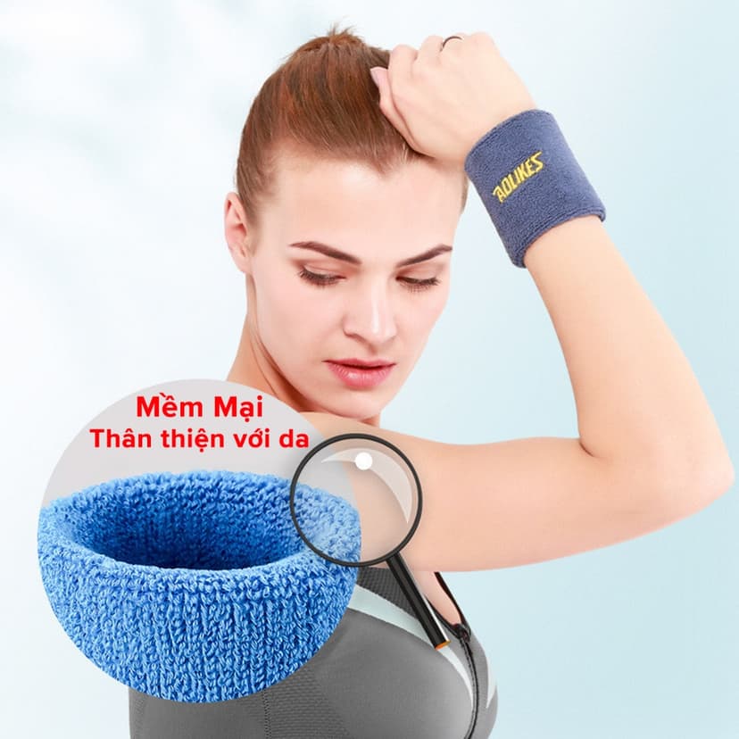 Ảnh Băng Đeo Cổ Tay Chặn Lau Mồ Hôi Thể Thao 8cm Hãng Aolikes Tập Tennis Tập Cầu Lông Bóng Đá Bóng Bàn AL0235 3