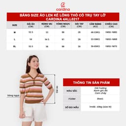 Thumbnail Áo thun nữ CARDINA chất liệu len lông thỏ thiết kế cổ V màu sắc nổi bật hiện đại trẻ trung 4ALL02 4