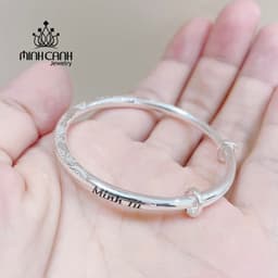 Thumbnail Vòng Bạc Trẻ Em Chạm Khắc Họa Tiết Hình Rồng Điều Chỉnh Được Kích Thước - Minh Canh Jewelry 3