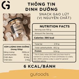 Thumbnail Snack gạo lứt ngũ cốc nguyên hạt GUfoods (80g) - Không đường, Không chiên dầu, Thanh đạm, Lành mạnh, Eat clean, Healthy 1