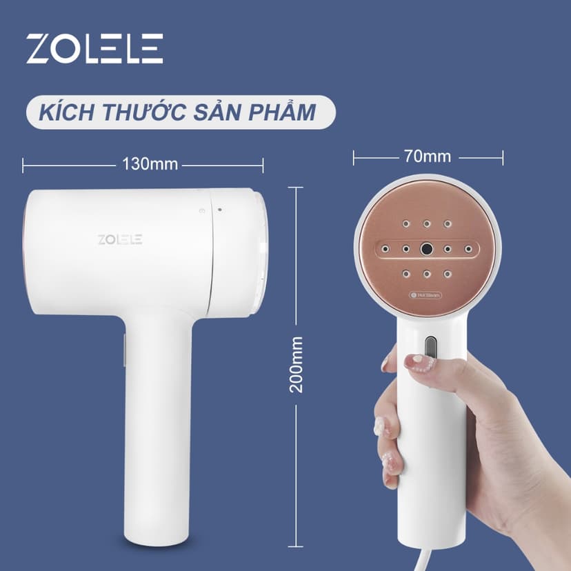 Ảnh Bàn là hơi nước cầm tay Zolele ZG101 bàn ủi dung tích bình chứa nước 100ml - Chính Hãng 4