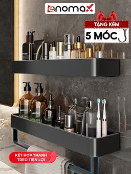 Thumbnail Kệ nhà tắm Enomax dán tường đựng đồ đa năng, chất liệu Nhôm hàng không cao cấp, bảo hành 10 năm (0113) 1