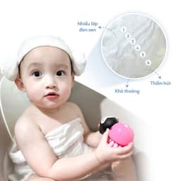 Thumbnail L'Ange Khăn sữa/Khăn lót gối/Khăn lau mặt/Khăn yếm vải bông 6 lớp 25x40cm cho bé (set 2 cái) 2