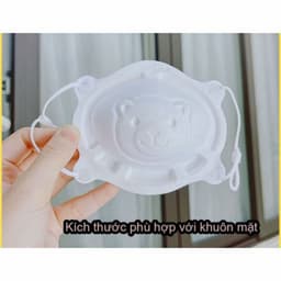 Thumbnail Túi 3 chiếc Khẩu trang mặt Gấu quai đeo điều chỉnh cho bé 0-3 tuổi 2