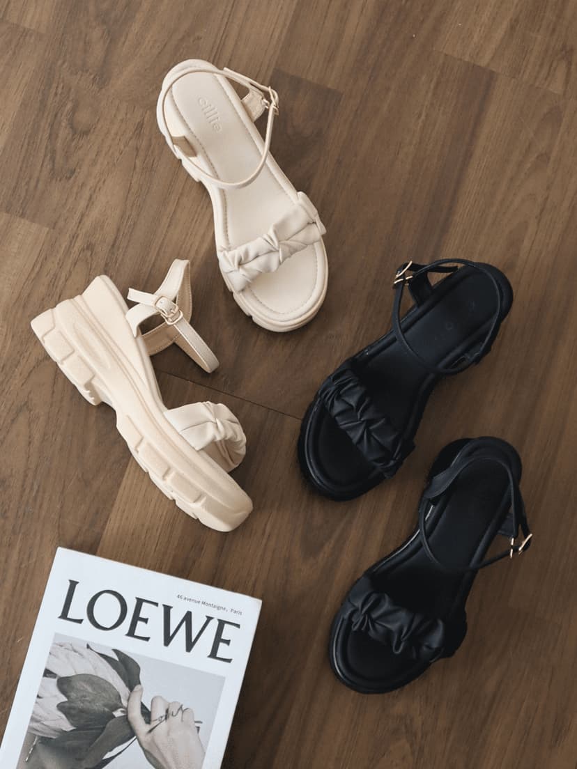 Ảnh Giày Sandal Đế Xuồng Nữ Cillie Đế Bánh Mì Cao Dễ Mang Quai Nhún Êm Mềm Không Đau Chân SD26 4