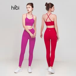 Thumbnail Set Đồ Tập Yoga Gym Hibi Sports H160 Kiểu Áo 2 Dây Nhún Giữa, Kèm Mút Ngực 1