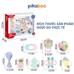 Thumbnail Bộ xúc xắc gặm nướu cao cấp 8 món Pikaboo, xúc xắc kết hợp silicone mềm cao cấp an toàn cho bé 3