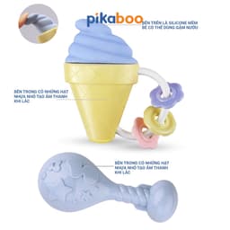 Thumbnail Bộ xúc xắc gặm nướu cao cấp 8 món Pikaboo, xúc xắc kết hợp silicone mềm cao cấp an toàn cho bé 4
