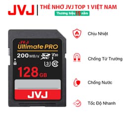 Thumbnail Thẻ Nhớ SD 128Gb 64Gb 32Gb JVJ Ultimate Pro Chuẩn V30 U3 Class 10- Thẻ nhớ Máy Ảnh, Máy Quay 4K Full HD- BH 9 Năm 1 Đổi 2