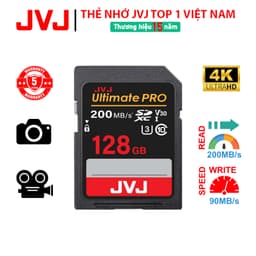 Thumbnail Thẻ Nhớ SD 128Gb 64Gb 32Gb JVJ Ultimate Pro Chuẩn V30 U3 Class 10- Thẻ nhớ Máy Ảnh, Máy Quay 4K Full HD- BH 9 Năm 1 Đổi 3