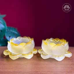 Thumbnail Đế Nến Hoa Sen Lưu Ly, Màu Trắng, Vàng, Xanh - Tuệ Nga 2