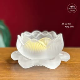 Thumbnail Đế Nến Hoa Sen Lưu Ly, Màu Trắng, Vàng, Xanh - Tuệ Nga 1