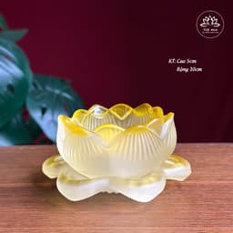 Thumbnail Đế Nến Hoa Sen Lưu Ly, Màu Trắng, Vàng, Xanh - Tuệ Nga 3