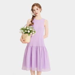 Thumbnail Đầm Kiểu Nữ MARC FASHION Form Suông Sát Nách Thắt Nơ Lưng - CBLH073023 4