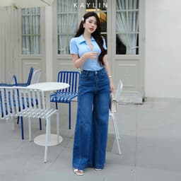 Thumbnail Quần JEAN KAYLIN Basic form suông ống loe chất vải denim dầy dặn phong cách - N2153 2