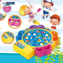 Thumbnail Đồ chơi câu cá nam châm CỠ LỚN 45 chi tiết, 4 cần câu, 4 giỏ có đèn và nhạc BBT Global 3