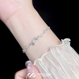Thumbnail Lắc tay bạc KYDOPAL nơ đính đá cá tính trang sức nữ cao cấp ý 925 - PAL9B8L3 2