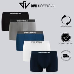 Thumbnail Combo 3 quần lót nam DWIN sịp đùi kháng khuẩn cao cấp boxer vải thun lạnh co dãn 4 chiều 2.0 1