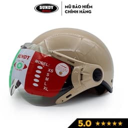 Thumbnail Mũ bảo hiểm nửa đầu có kính SUNDY HP-01K an toàn, thời trang, nhiều màu cá tính, Freesize (vòng đầu 55-58cm) 3