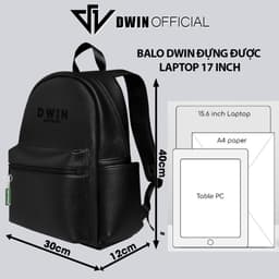 Thumbnail Balo da nam nữ thêu logo Dwin cặp đi học thời trang hàn quốc basic Racer 2