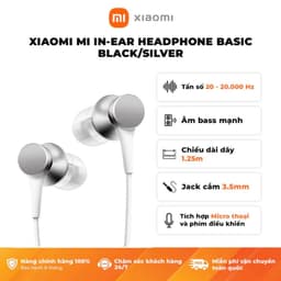 Thumbnail Tai Nghe Nhét Tai Xiaomi Mi In-Ear Headphones Basic (Black/Silver) / Chiều Dài Dây 1.2m / Jack 3.5 mm / Có Mic Nghe Gọi 3