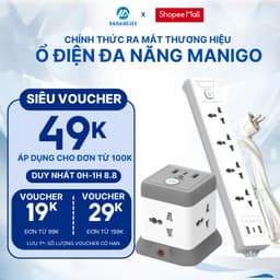 Thumbnail Combo ổ cắm đa năng Manigo Chiều Dài 3,5M, Ổ cắm điện 2500W USB Type-C BH 18 Tháng 1