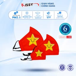Thumbnail Khẩu Trang Kissy 3D Cờ Đỏ Sao Vàng - Tự Hào Việt Nam - Mẫu Cho Bé, Giao Chuẩn Mẫu Và Chuẩn Size 4
