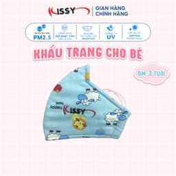 Thumbnail Khẩu Trang Kissy Cho Bé 6 Tháng - 3 Tuổi Hình Cừu Vải Cotton Kháng Khuẩn Ngăn Tia UV Chống Bụi Mịn S1-0004 1