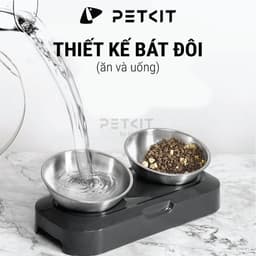 Thumbnail Bát Ăn Đôi, Chén Ăn Chống Gù Cho Chó Mèo Petkit Nghiêng 15 Độ 2