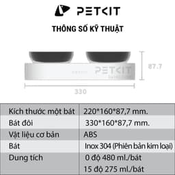 Thumbnail Bát Ăn Đôi, Chén Ăn Chống Gù Cho Chó Mèo Petkit Nghiêng 15 Độ 4