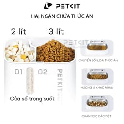 Thumbnail Máy Nhả Hạt Tự Động Cho Chó Mèo Có CAMERA, Hai Ngăn Petkit Gemini YumShare Dung Tích 5 Lít 3