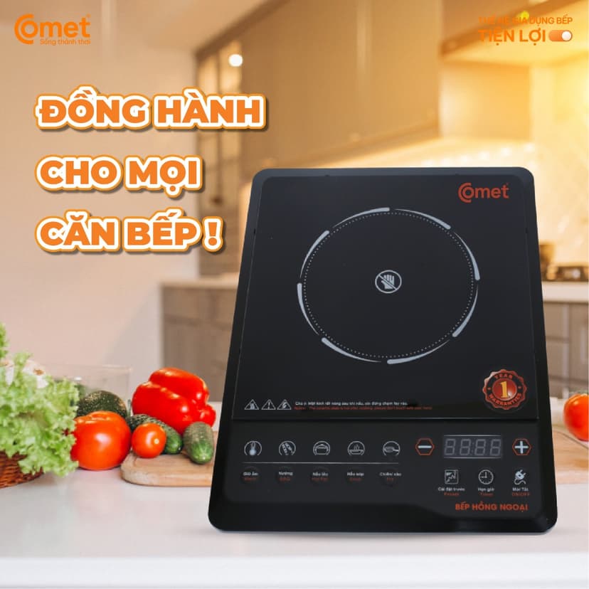 Ảnh Bếp hồng ngoại phím bấm 2000W COMET - CM5517 2