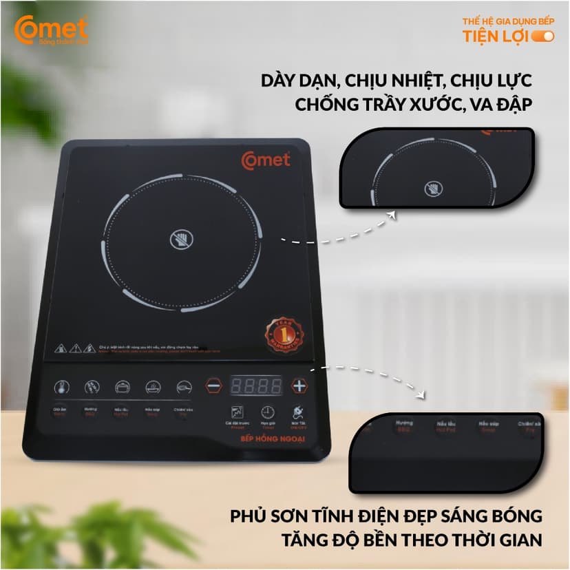 Ảnh Bếp hồng ngoại phím bấm 2000W COMET - CM5517 4