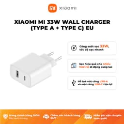 Thumbnail Củ Sạc Nhanh Xiaomi Mi 33W Wall Charger (Type A + Type C) EU - Bảo Hàng 12 Tháng 2