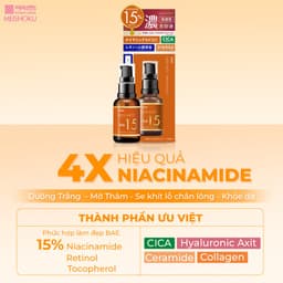 Thumbnail Combo Giải Pháp Giảm Thâm Mụn MEISHOKU [Gel Tẩy Tế Bào Chết 180ML + Tinh Chất Niacinamide 15% 30ML] 2