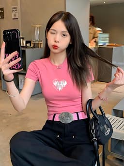 Thumbnail Áo croptop nữ áo baby tee ôm body chất thun cotton co giãn 4 chiều  - LOZA G0070 3